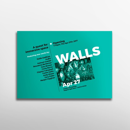 Typographic design with the title 'Bold modern flyer for an art event'