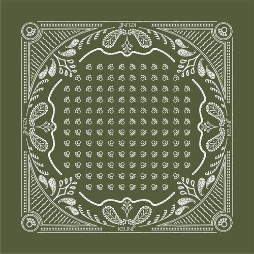 Floral design with the title 'KEUNE Bandana design'