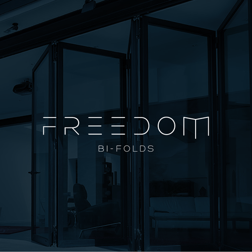 Door design with the title 'Logo design for Freedom Bi-Folds'