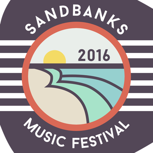 Music festival design with the title 'Family-friendly Logo: Sandbanks Music Festival'