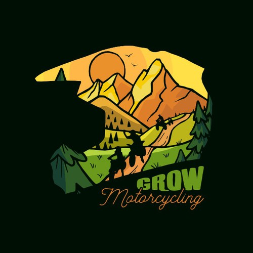 Shape design with the title 'T shirt for a great motorcycling community'