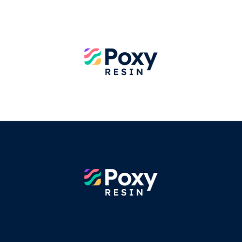 Fluid design with the title 'Poxy Resin'