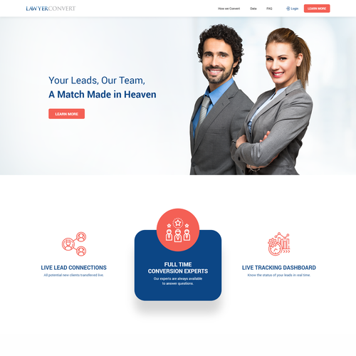 Lawyer website with the title ' LawyerConvert Brochure Style Website'