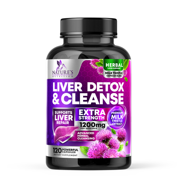 Health label with the title 'Liver Detox & Cleanse Supplement'