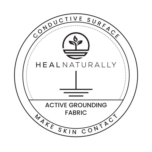Sticker label with the title 'Grounding Fabric Sticker Design '