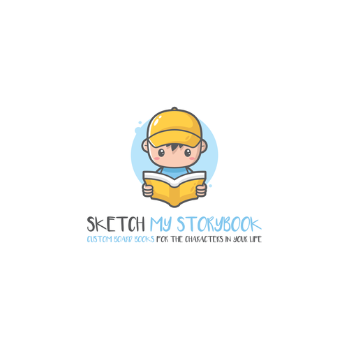 Children logo with the title 'Whimsical logo design for custom board books company'