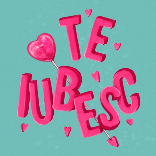 Candy design with the title 'valentines'