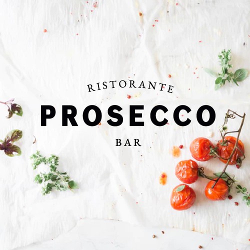 Italian design with the title 'Bold logo for restaurant bar Prosecco'