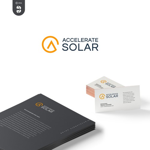 Solar design with the title 'Accelerate Solar Logo'
