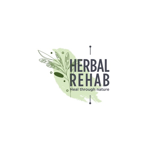 Herbal logo with the title 'Logo concept for herbs and supplements'