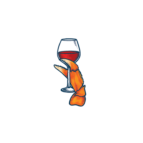 Crab logo with the title 'Logo for Newport Seafood & Wine Festival'