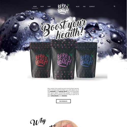 Retro website with the title 'BerryBoost'