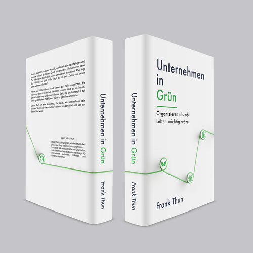 Organization design with the title 'Book cover design: Unternehmen in Grün (Companies in Green)'