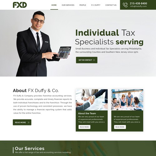Accounting website with the title 'Accounting and Finance'