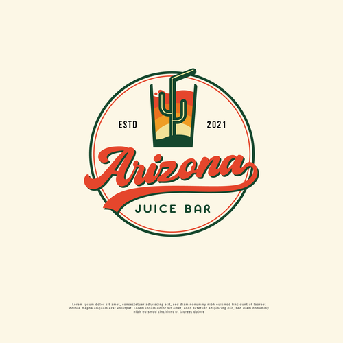 Juice bar design with the title 'Arizona Juice Bar Logo'