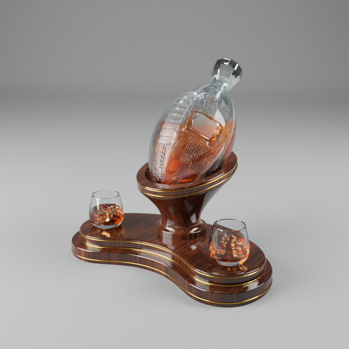 Glass design with the title 'concept of football decanter'