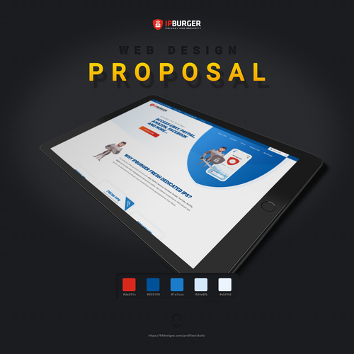 Blue website with the title 'IP Burger'