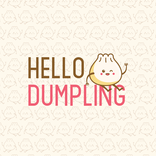 Vegetarian logo with the title 'Logo for Hello Dumpling'