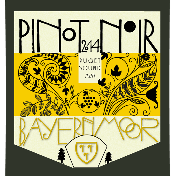 Pinot noir label with the title 'Wine label for Pinot Noir'