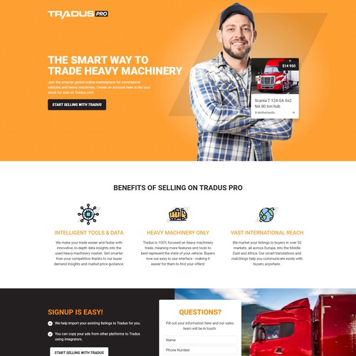 Page design with the title 'Simple landing Page'