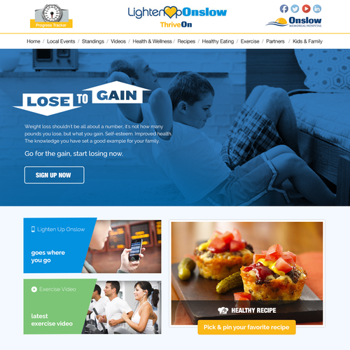 Overlay design with the title 'Design for Lighten Up 4 Life is a community wellness platform'
