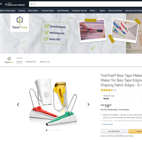 DIY design with the title 'Amazon store banner design'