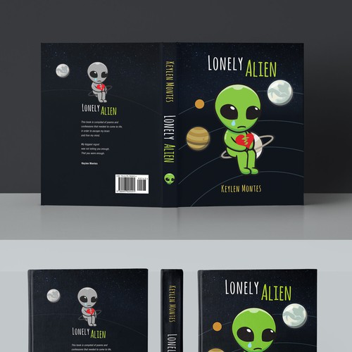 Depression design with the title 'Lonely Alien - Cover for a poetry book'