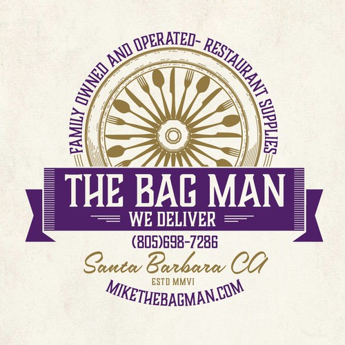 Detailed logo with the title 'The Bag Man'
