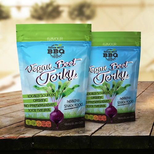 Vegan label with the title 'Vegan Beef Jerky design entry'