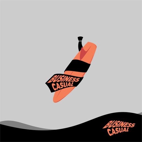 Surfboard logo with the title 'surfer business'