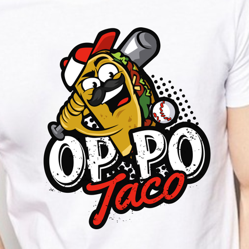 Mascot t-shirt with the title 'Oppo Taco'