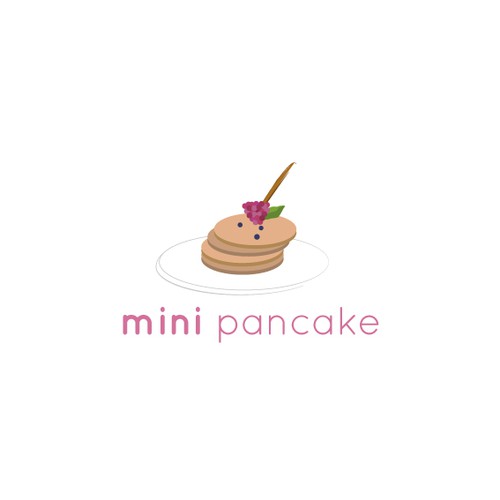 Pancake design with the title 'Mini pancake kiosk logo'