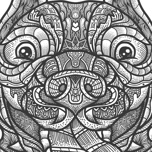 Mandala design with the title 'T-shirt design for pibull recue'