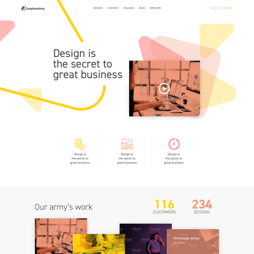 Sketch website with the title 'Modern design for a creative marketplace'