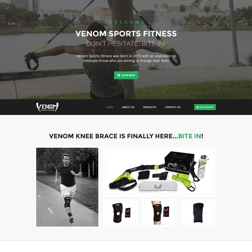 Fitness website with the title 'Venom Sports Fitness'
