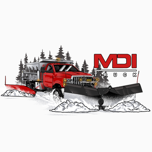 Tree t-shirt with the title 'MDI Dump Truck Snow Plow'