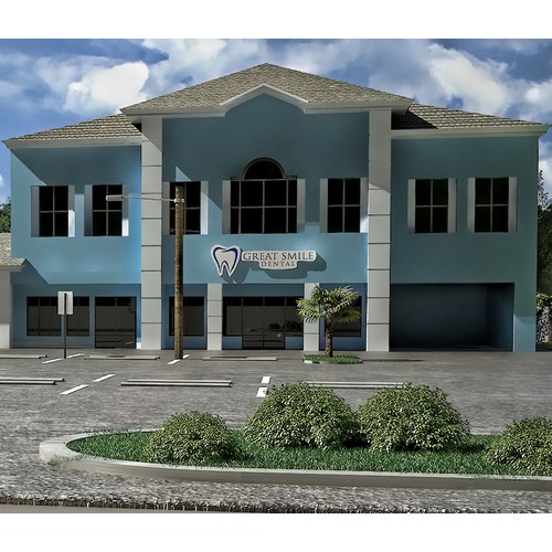 Architecture illustration with the title 'Artist Rendition Of New Dental Practice'