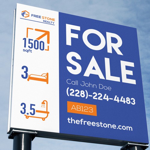 Orange and blue design with the title 'Sign for real estate'