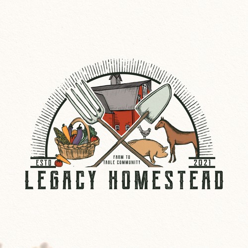 Sustainable logo with the title 'Logo for Legacy Homestead Farm'