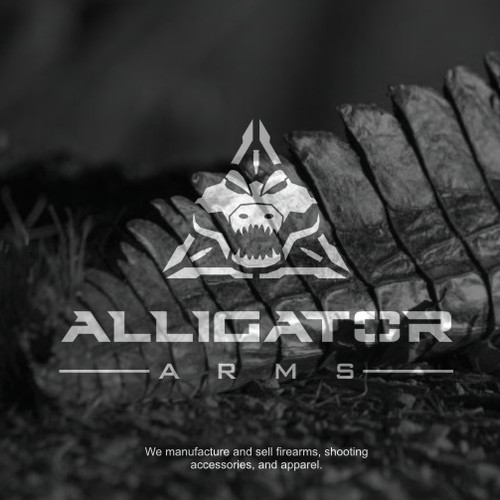 Bullet design with the title 'Alligator Arms - Logo Design'