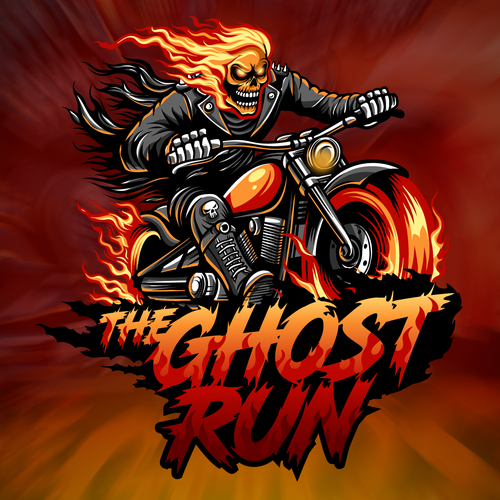 Running logo with the title 'The Ghost Run - Logo | Mascot'