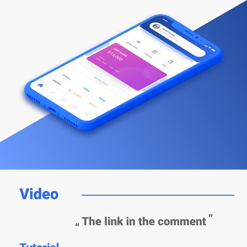 Wallet design with the title 'App design'