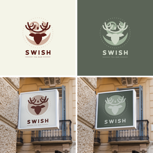 Swirly logo with the title 'Simple, Elegant Tea Bar Logo'