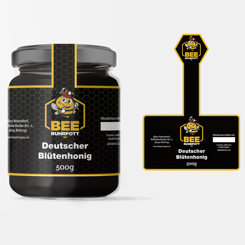 Food packaging label with the title 'Honey Jar Label Design'