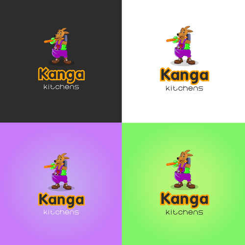 Kitchen tool logo with the title 'Playful logo concept for Kanga Kitchens'