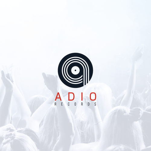 Audio design with the title 'Audio records logo'