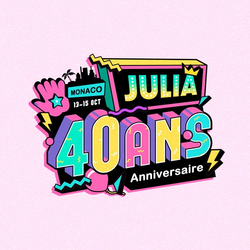 Birthday design with the title 'Logo for Julia's 40 years Anniversary'