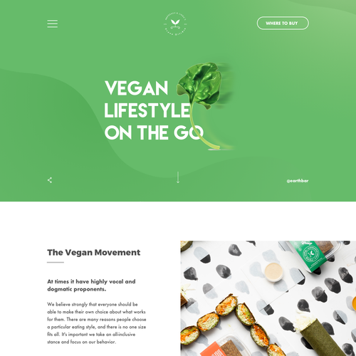 Restaurant website with the title 'Vegan Delivery Shop'