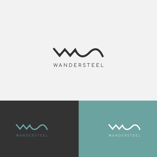 AI brand with the title 'Modern, clean, and elegant logo for Wandersteel'