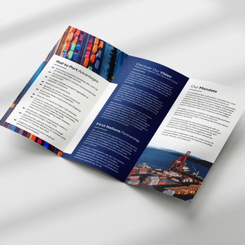 Railway design with the title 'Efficient Design for Rail and Container Transport Brochure'